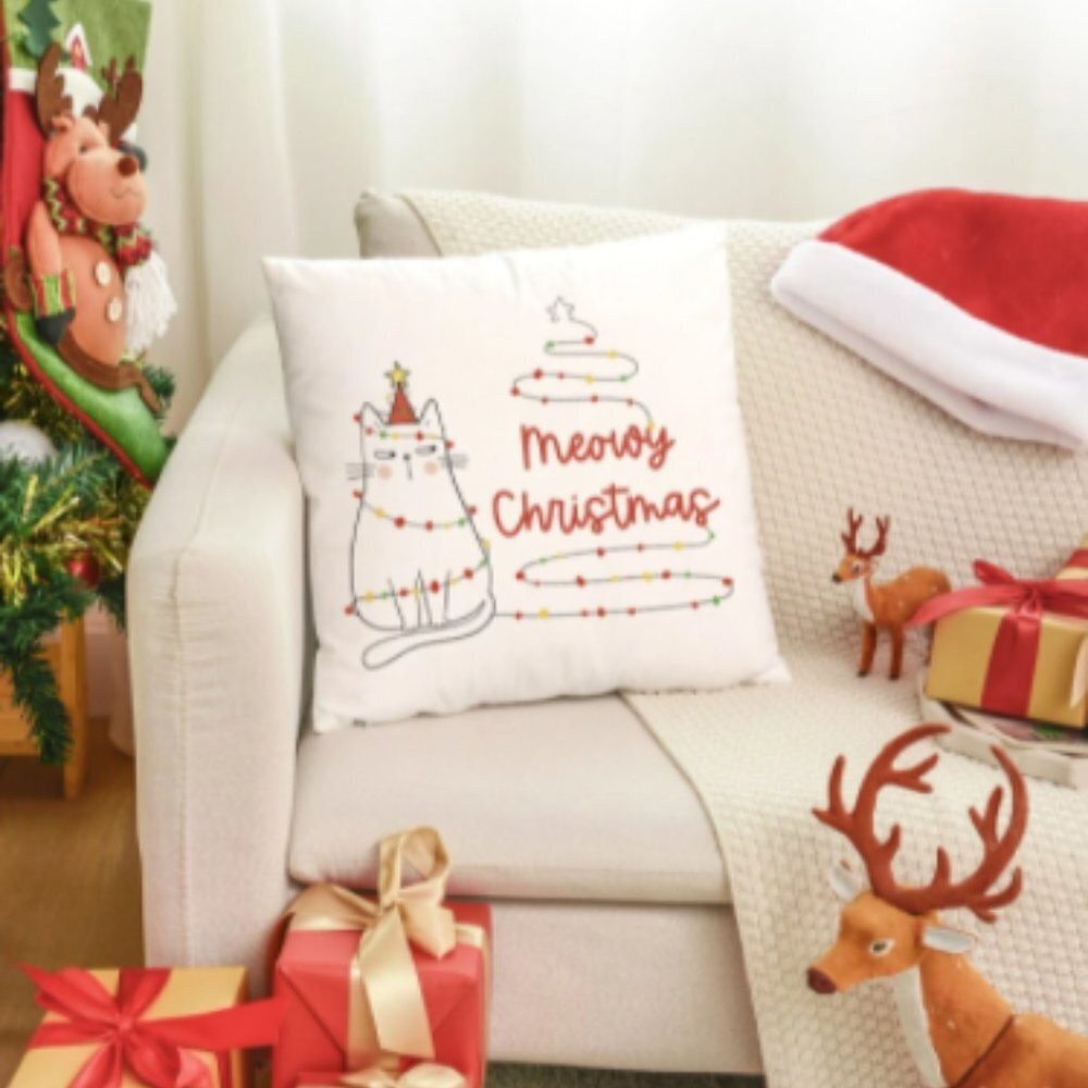 🎄New🎄 Meowy Christmas Cushion Cover - Picture 5 of 8